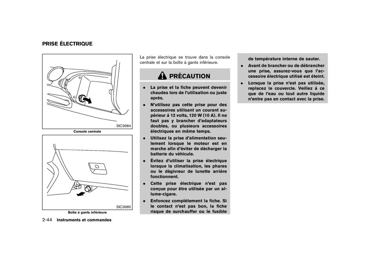 Nissan 370Z manuel du proprietaire / page 113