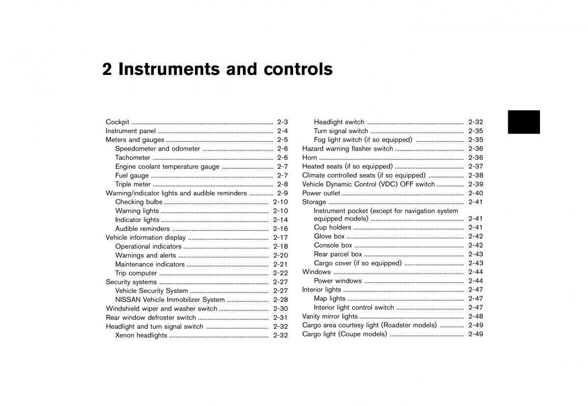 Nissan 370Z owners manual / page 65