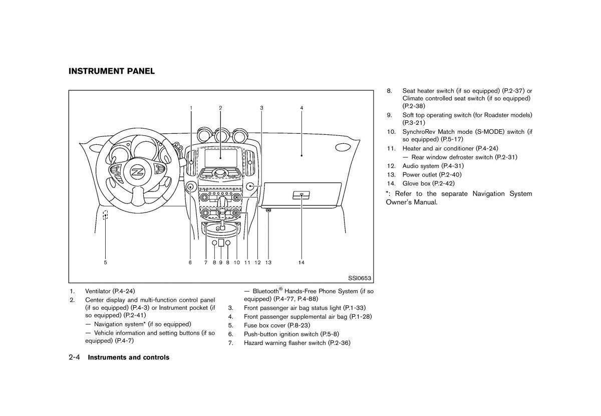 Nissan 370Z owners manual / page 68