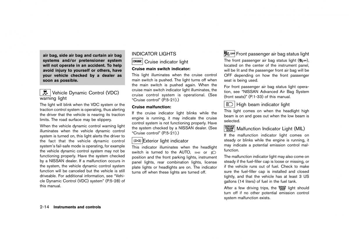 Nissan 370Z owners manual / page 78