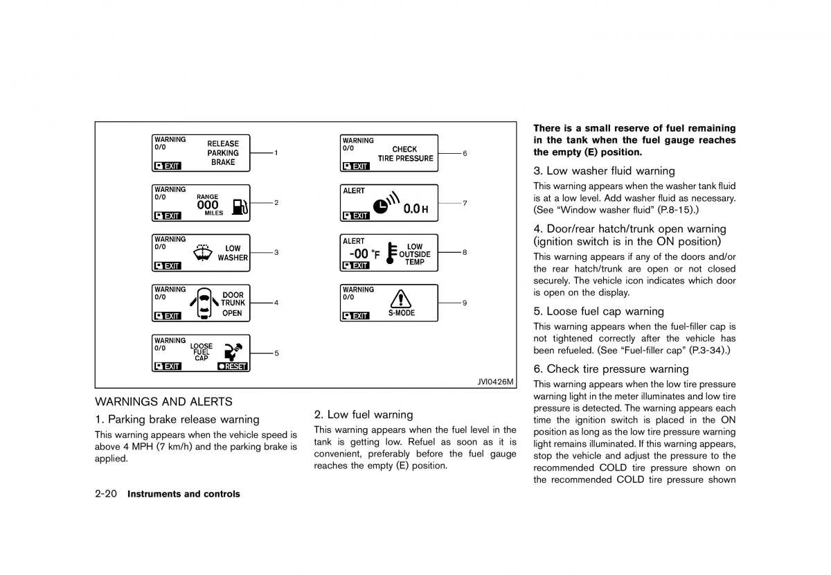 Nissan 370Z owners manual / page 84