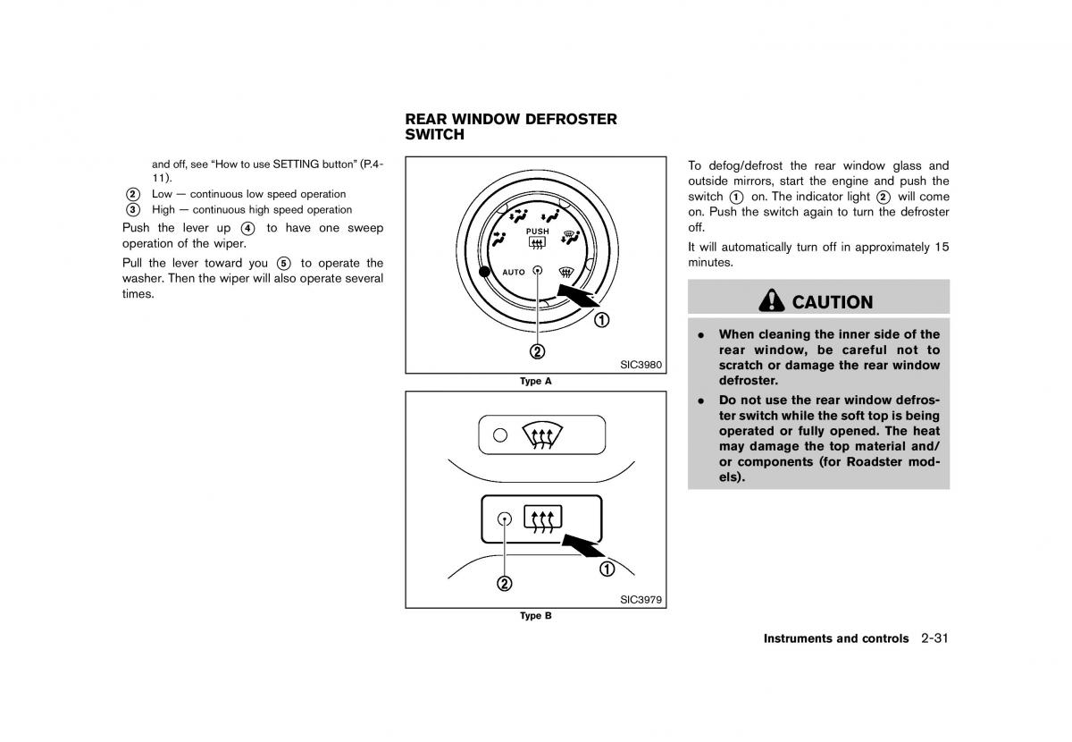 Nissan 370Z owners manual / page 95