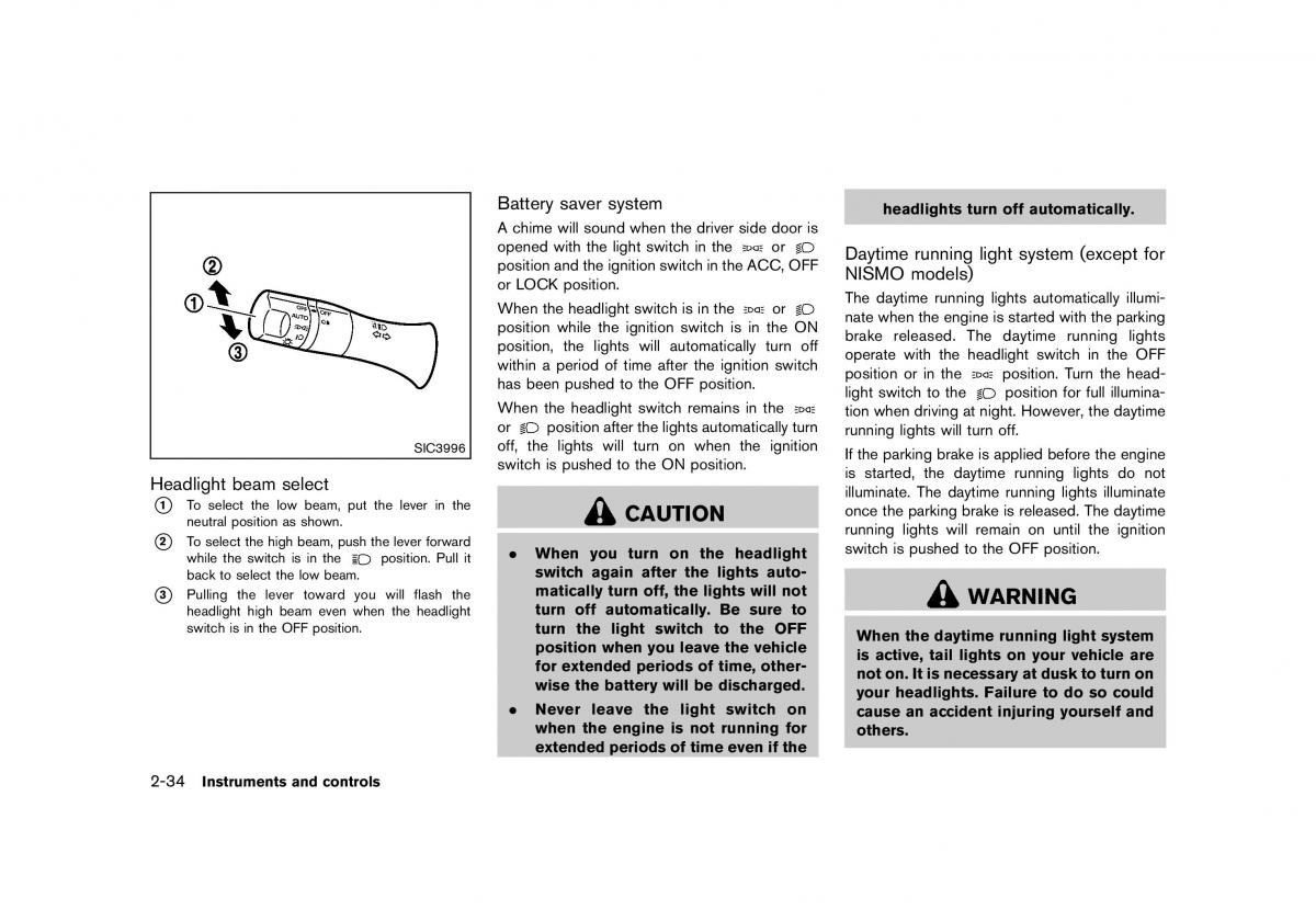 Nissan 370Z owners manual / page 98