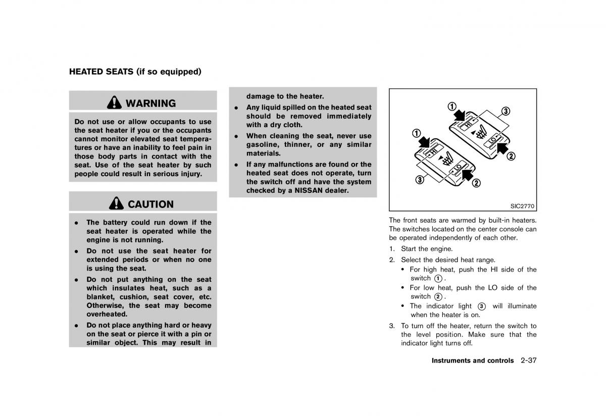 Nissan 370Z owners manual / page 101