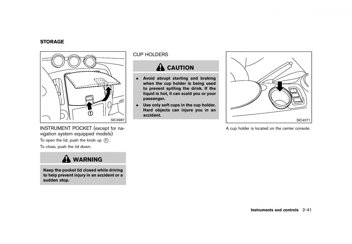 Nissan 370Z owners manual / page 105