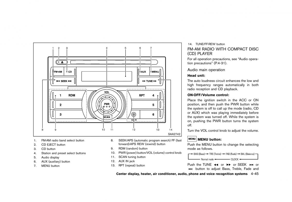 Nissan 370Z owners manual / page 207