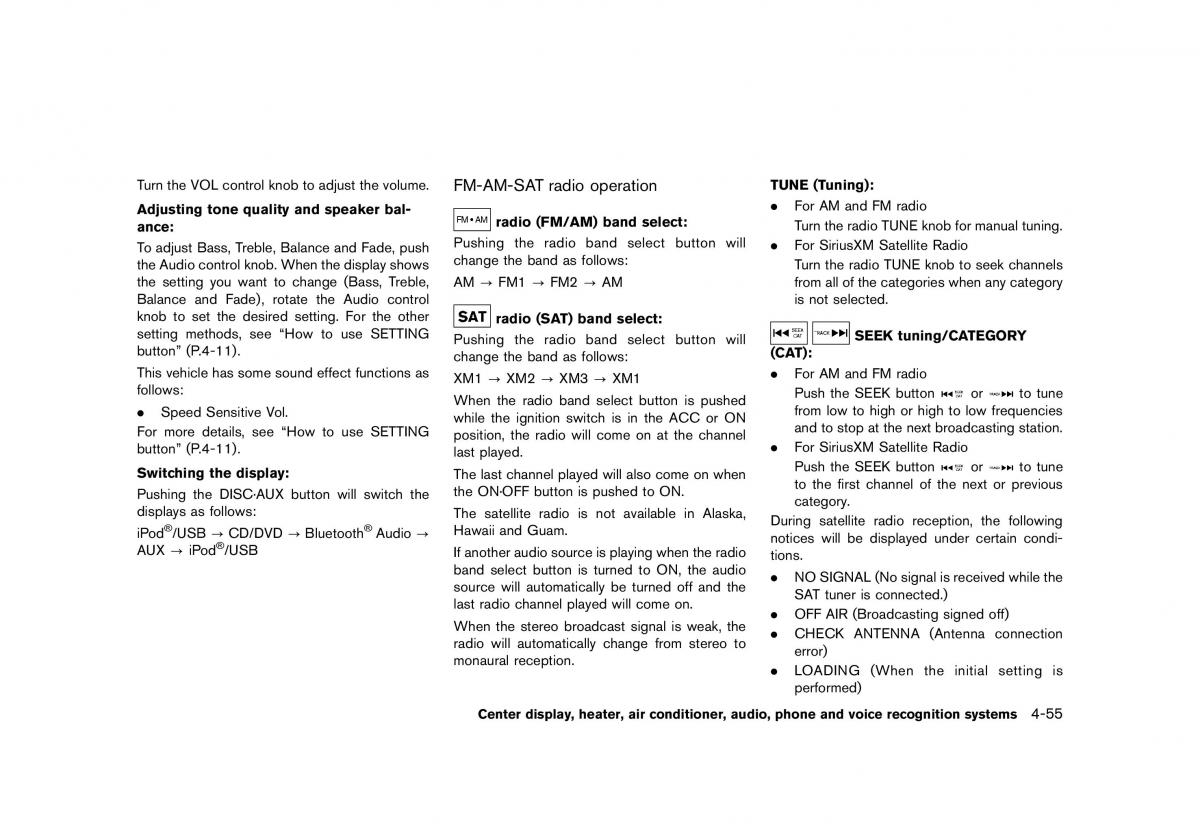 Nissan 370Z owners manual / page 217