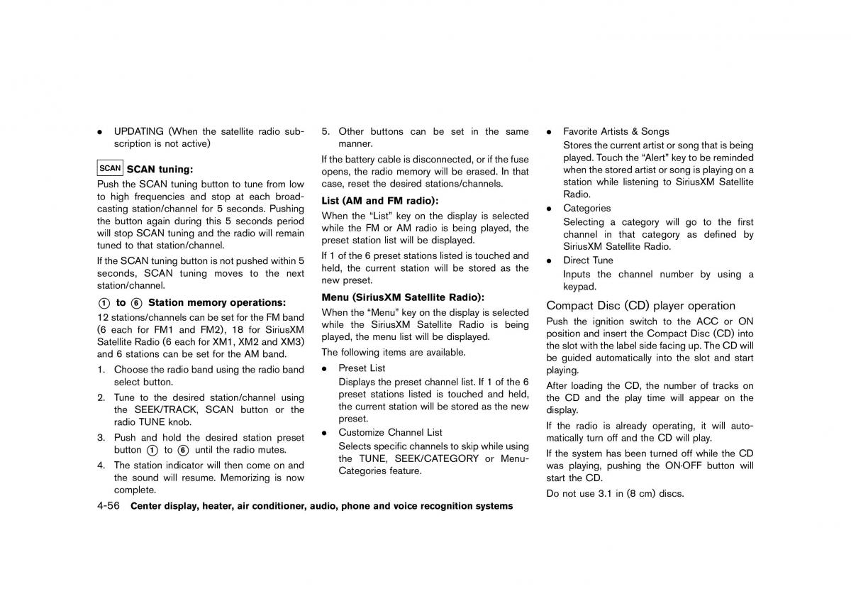 Nissan 370Z owners manual / page 218