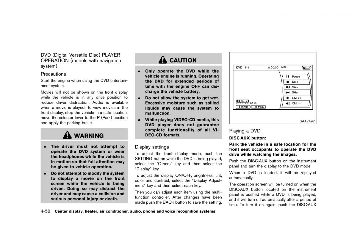 Nissan 370Z owners manual / page 220