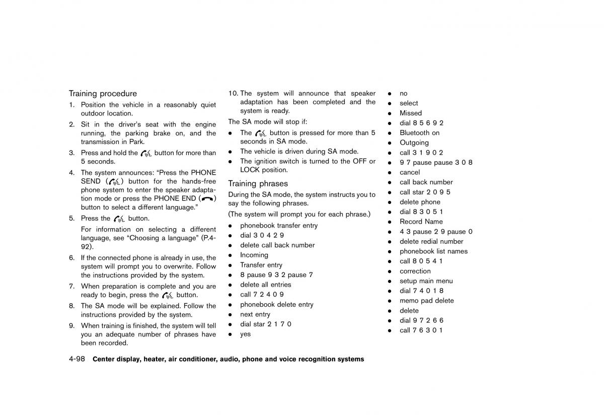 Nissan 370Z owners manual / page 260