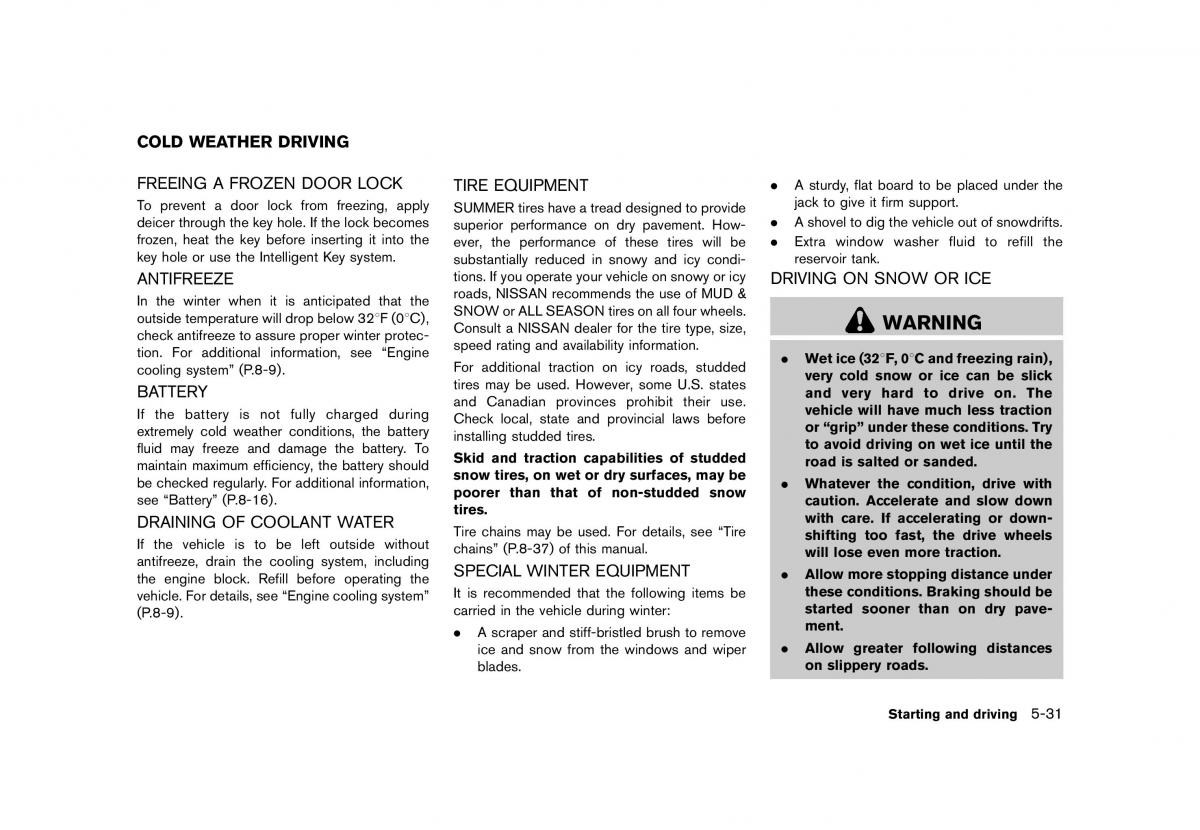 Nissan 370Z owners manual / page 319