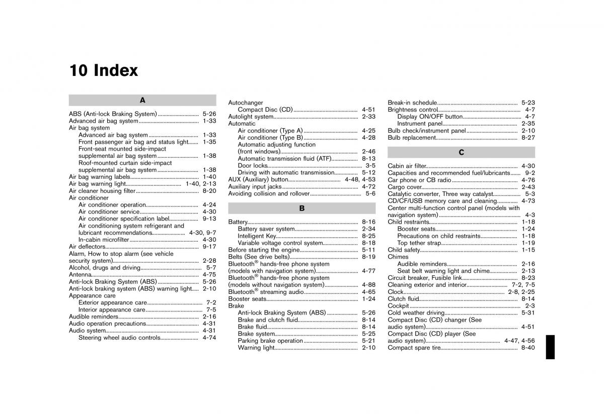 Nissan 370Z owners manual / page 419