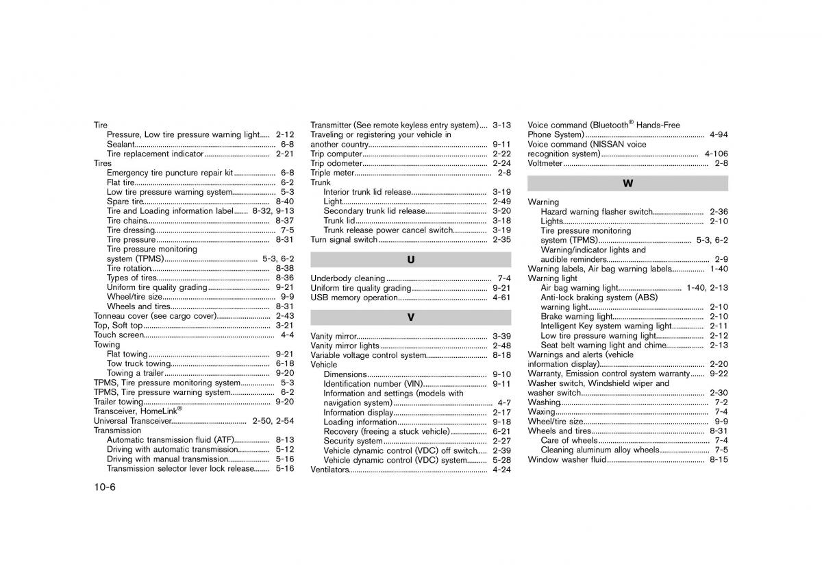 Nissan 370Z owners manual / page 424