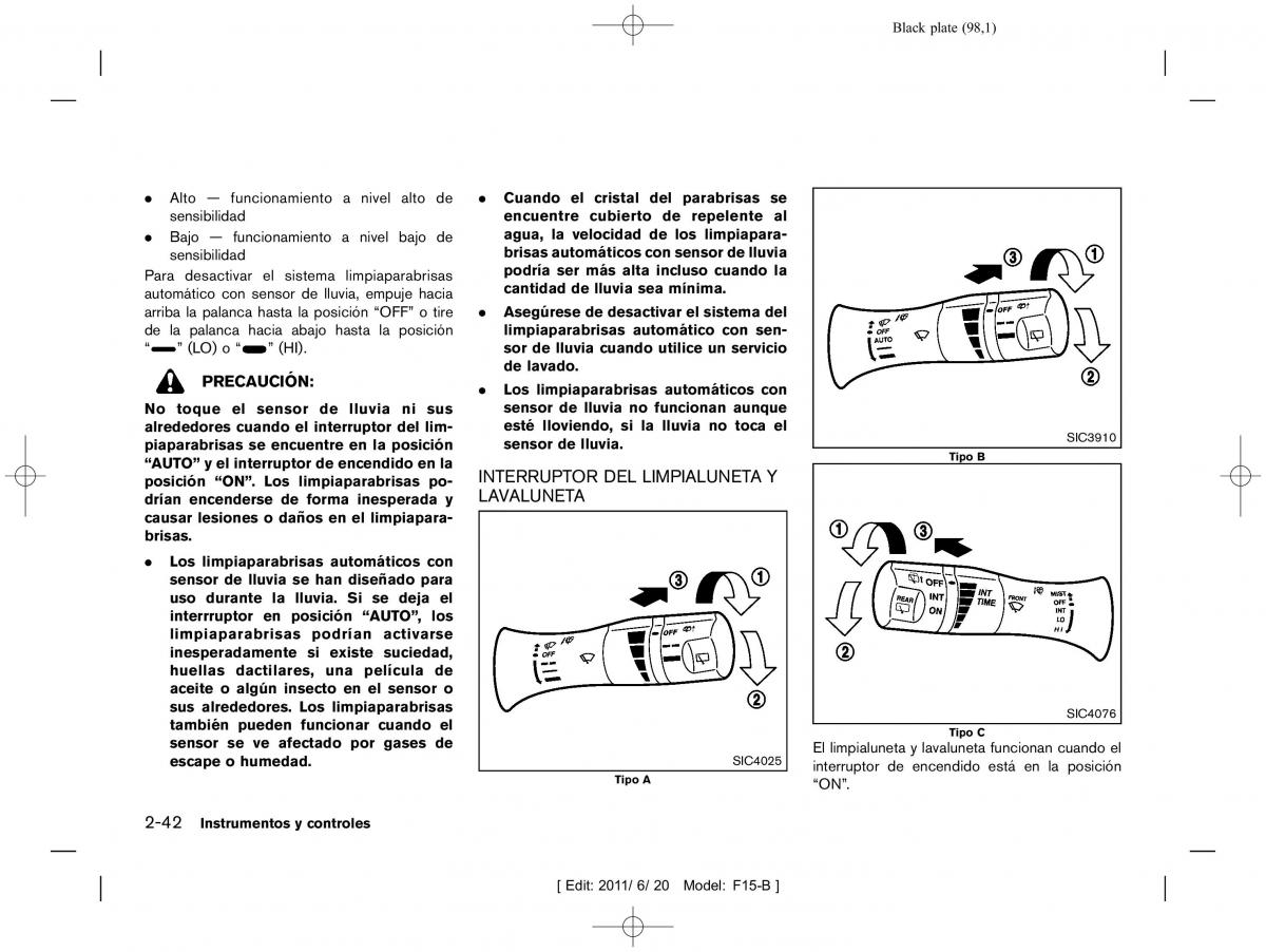 Nissan Juke manual del propietario / page 100