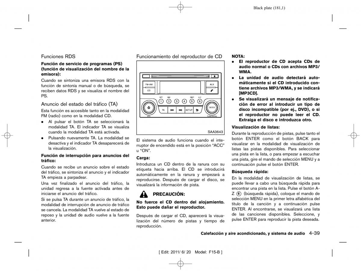 Nissan Juke manual del propietario / page 183