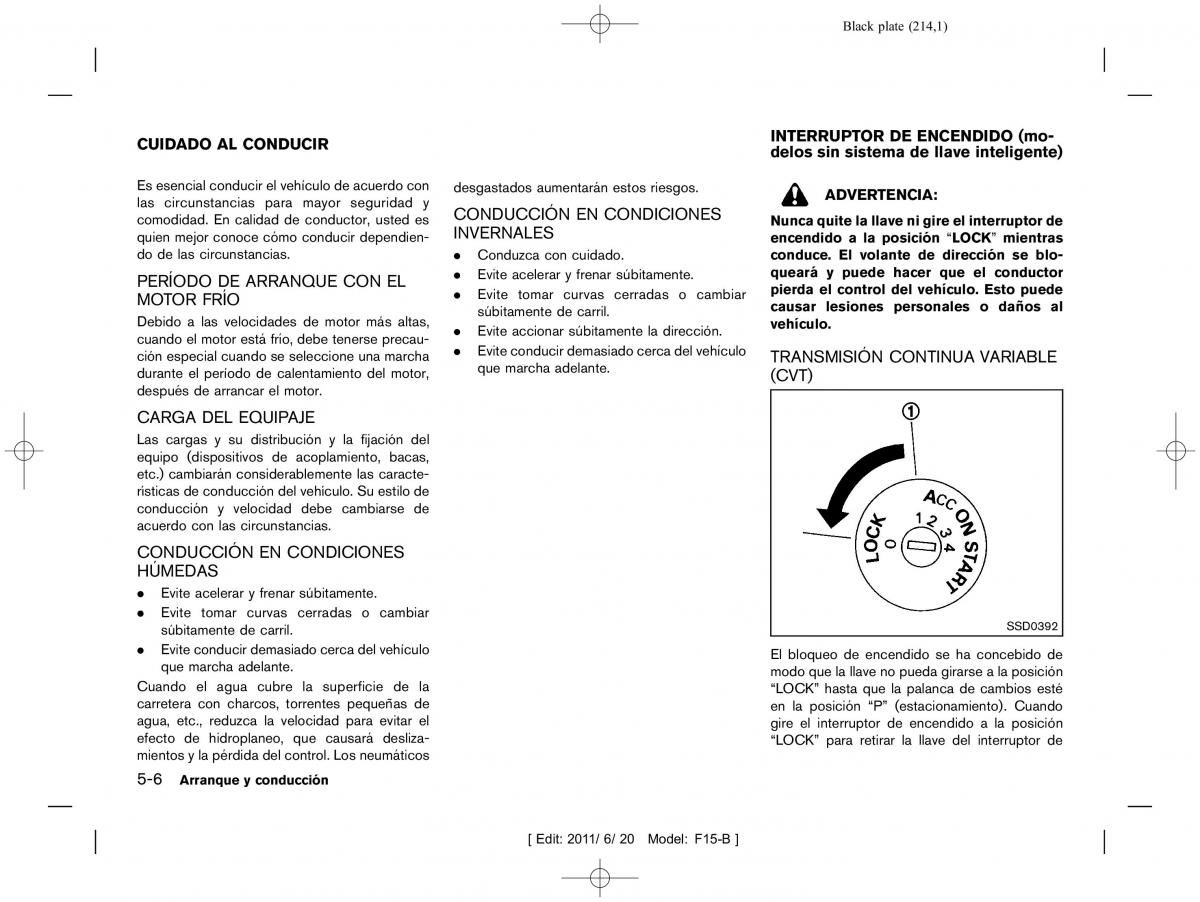 Nissan Juke manual del propietario / page 216