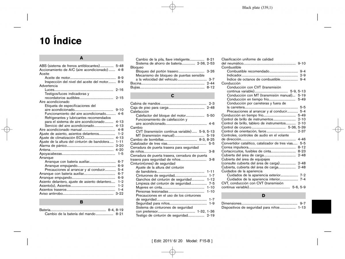 Nissan Juke manual del propietario / page 341