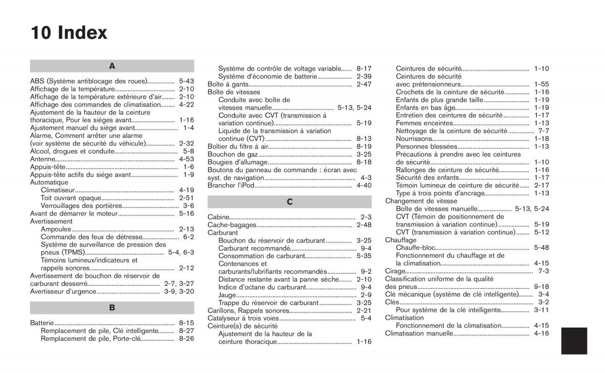 Nissan Juke manuel du proprietaire / page 380