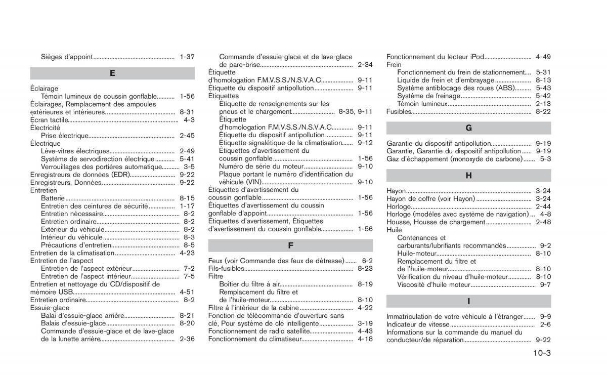 Nissan Juke manuel du proprietaire / page 382