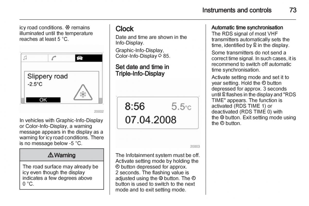 Opel Corsa D owners manual / page 75