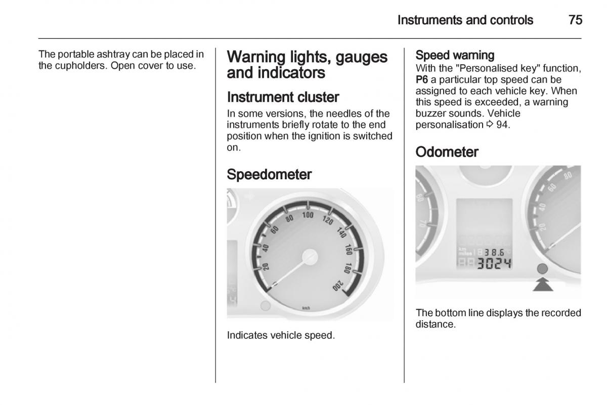 Opel Corsa D owners manual / page 77