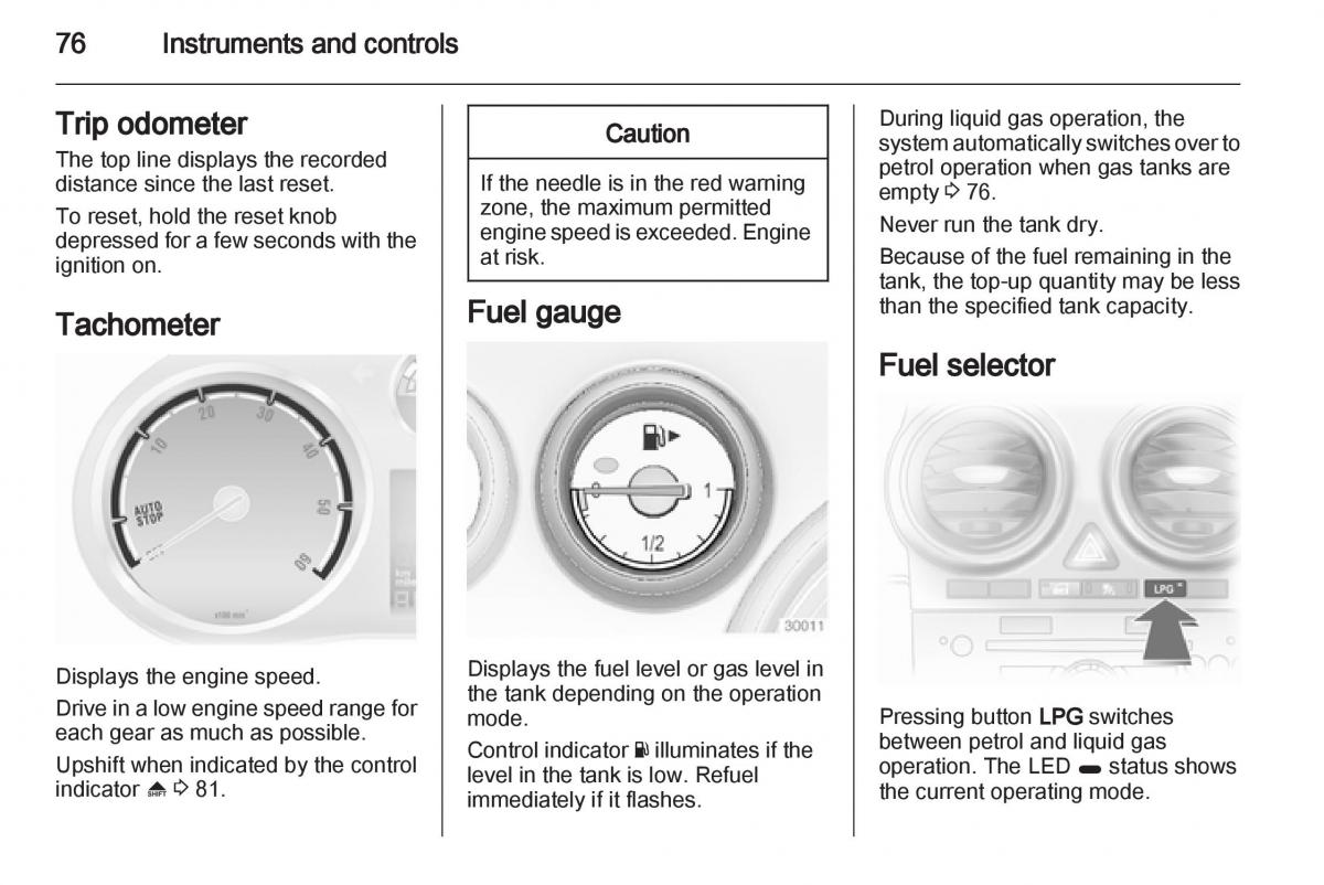 Opel Corsa D owners manual / page 78