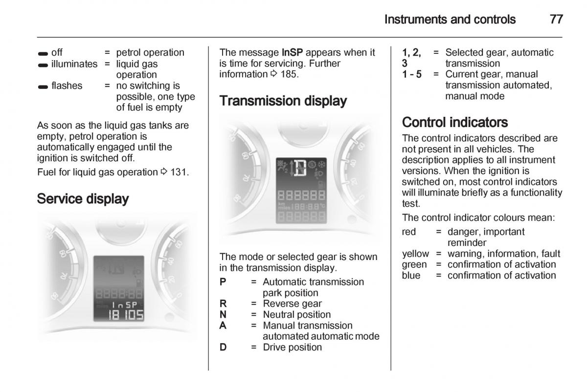 Opel Corsa D owners manual / page 79