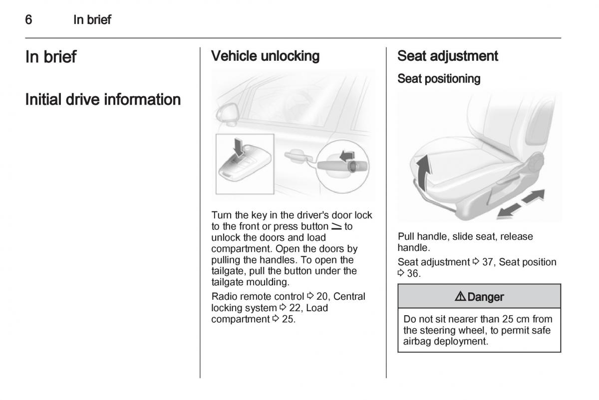 Opel Corsa D owners manual / page 8