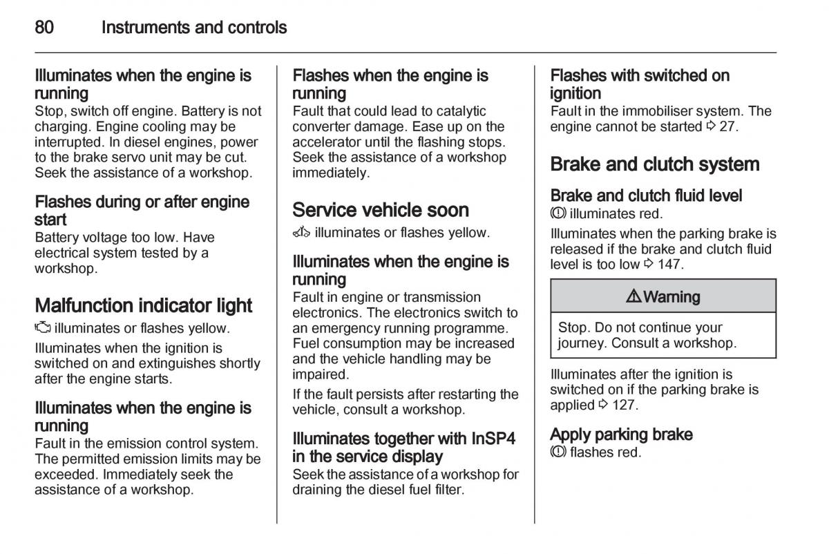 Opel Corsa D owners manual / page 82