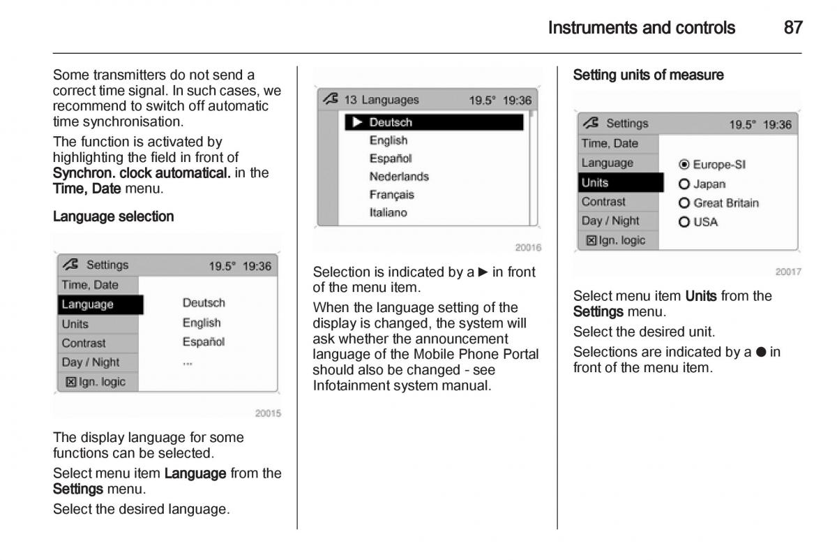 Opel Corsa D owners manual / page 89