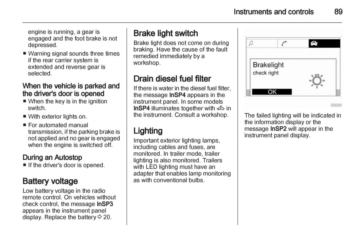 Opel Corsa D owners manual / page 91