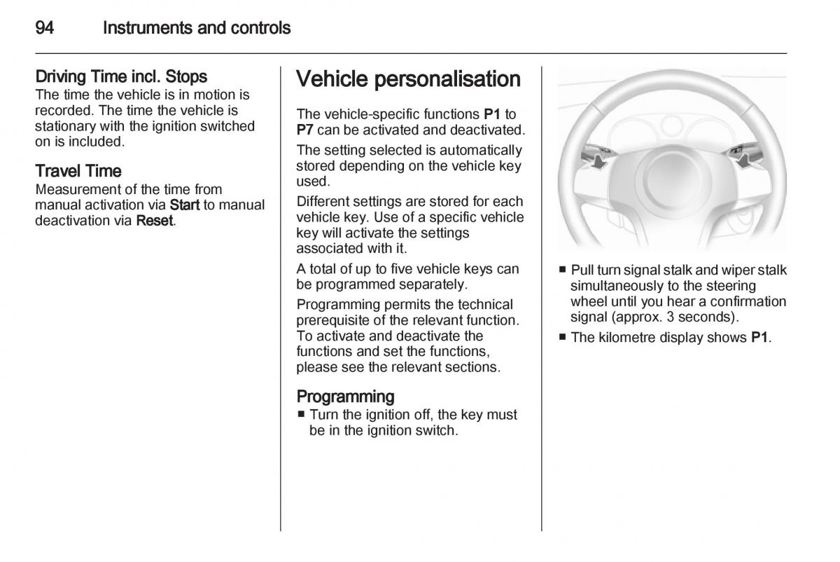 Opel Corsa D owners manual / page 96