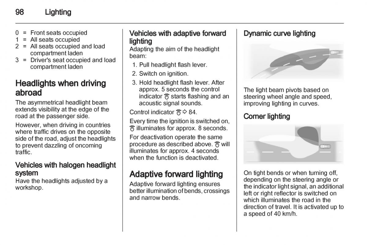 Opel Corsa D owners manual / page 100