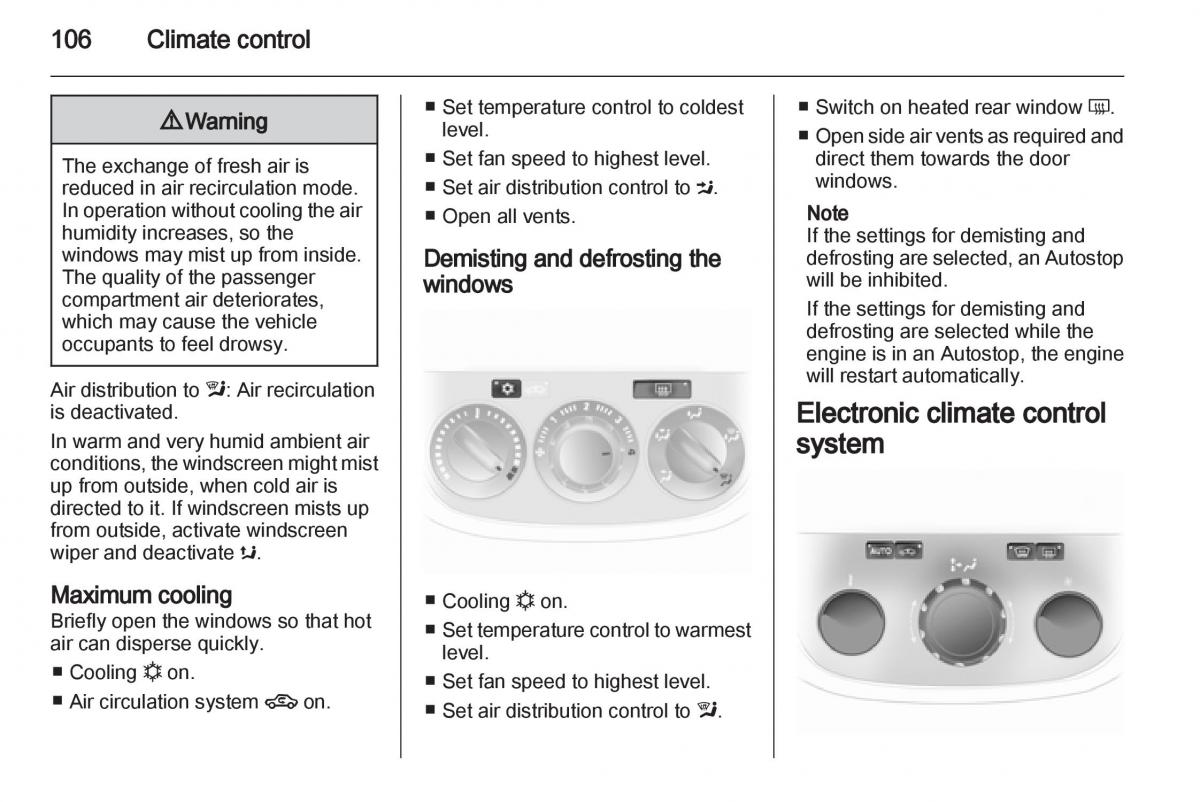 Opel Corsa D owners manual / page 108