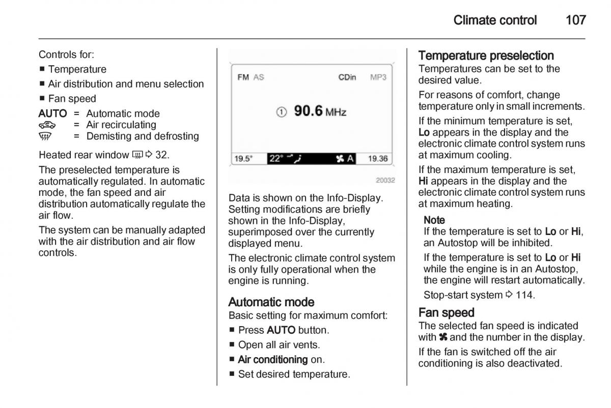 Opel Corsa D owners manual / page 109