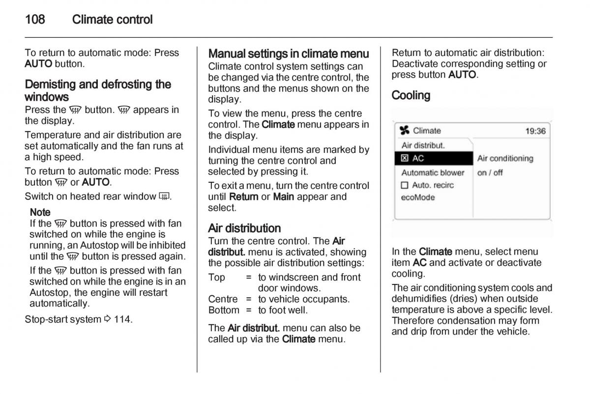 Opel Corsa D owners manual / page 110