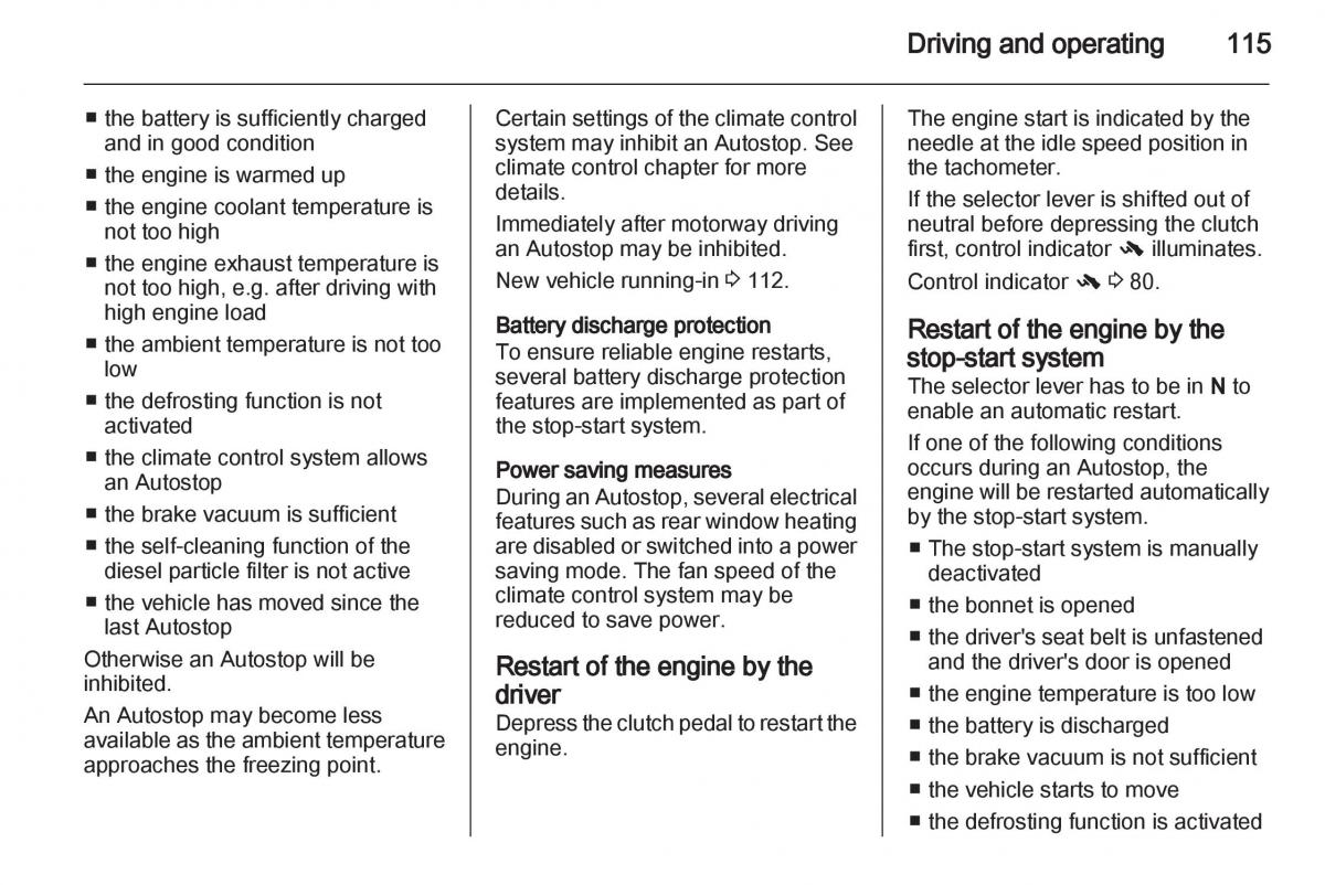 Opel Corsa D owners manual / page 117