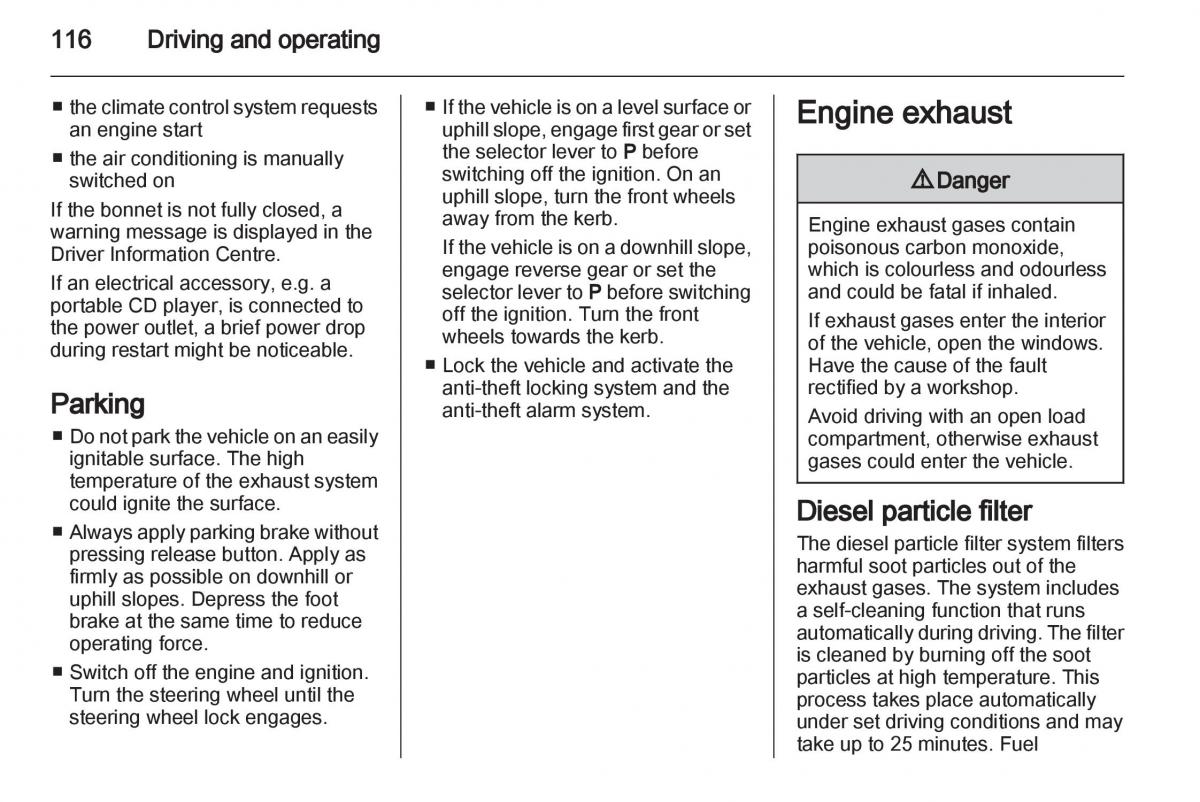 Opel Corsa D owners manual / page 118