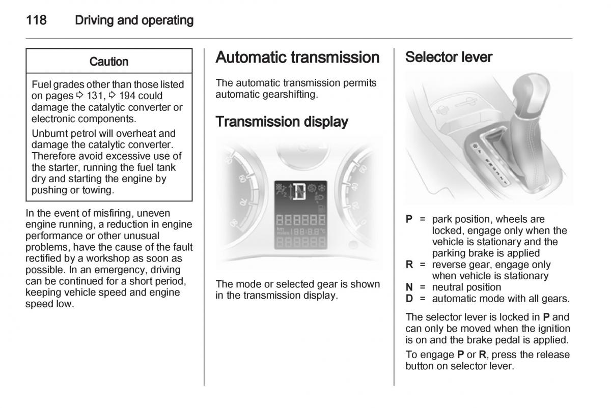Opel Corsa D owners manual / page 120