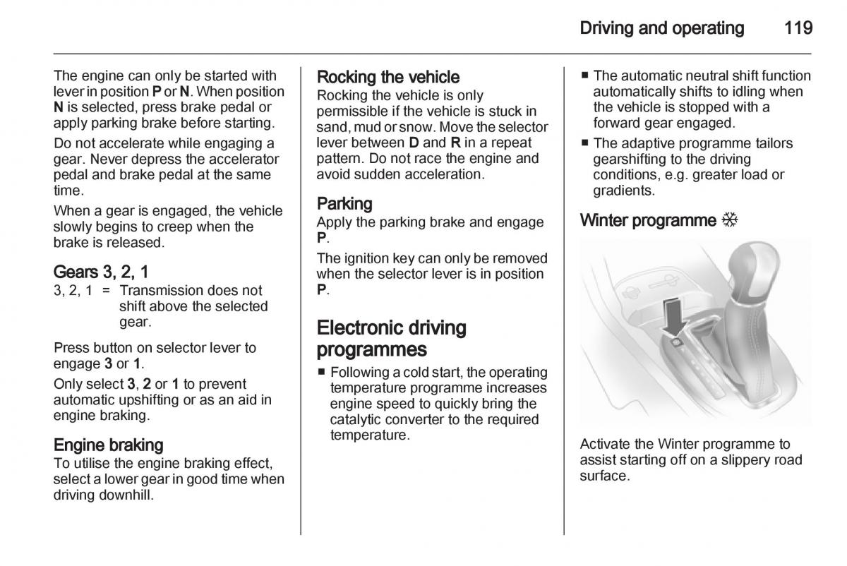 Opel Corsa D owners manual / page 121