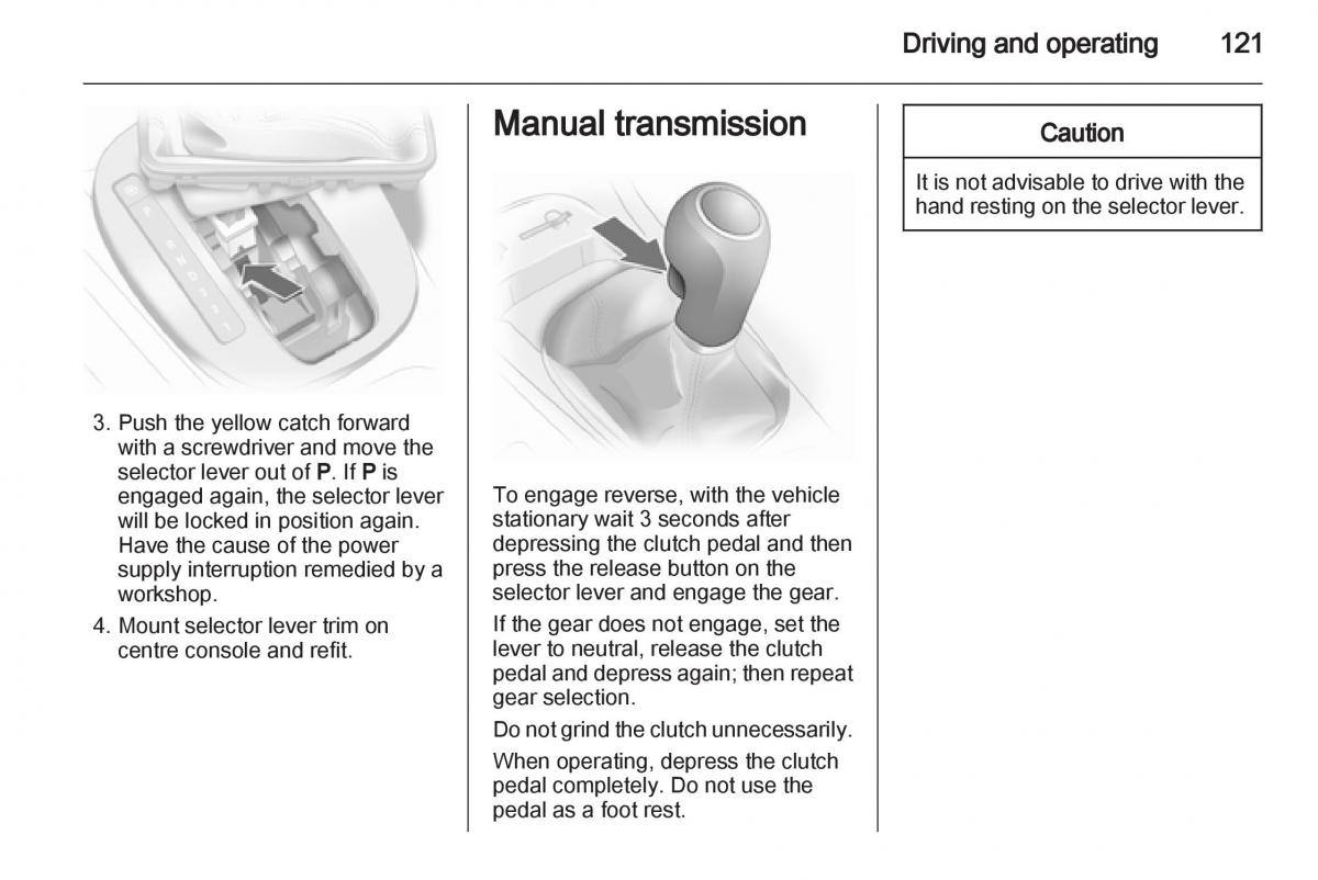 Opel Corsa D owners manual / page 123