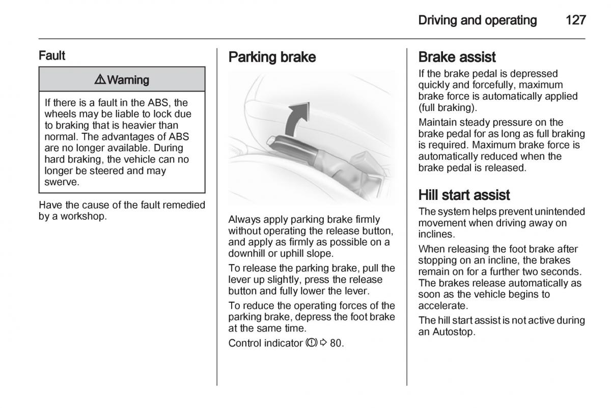 Opel Corsa D owners manual / page 129