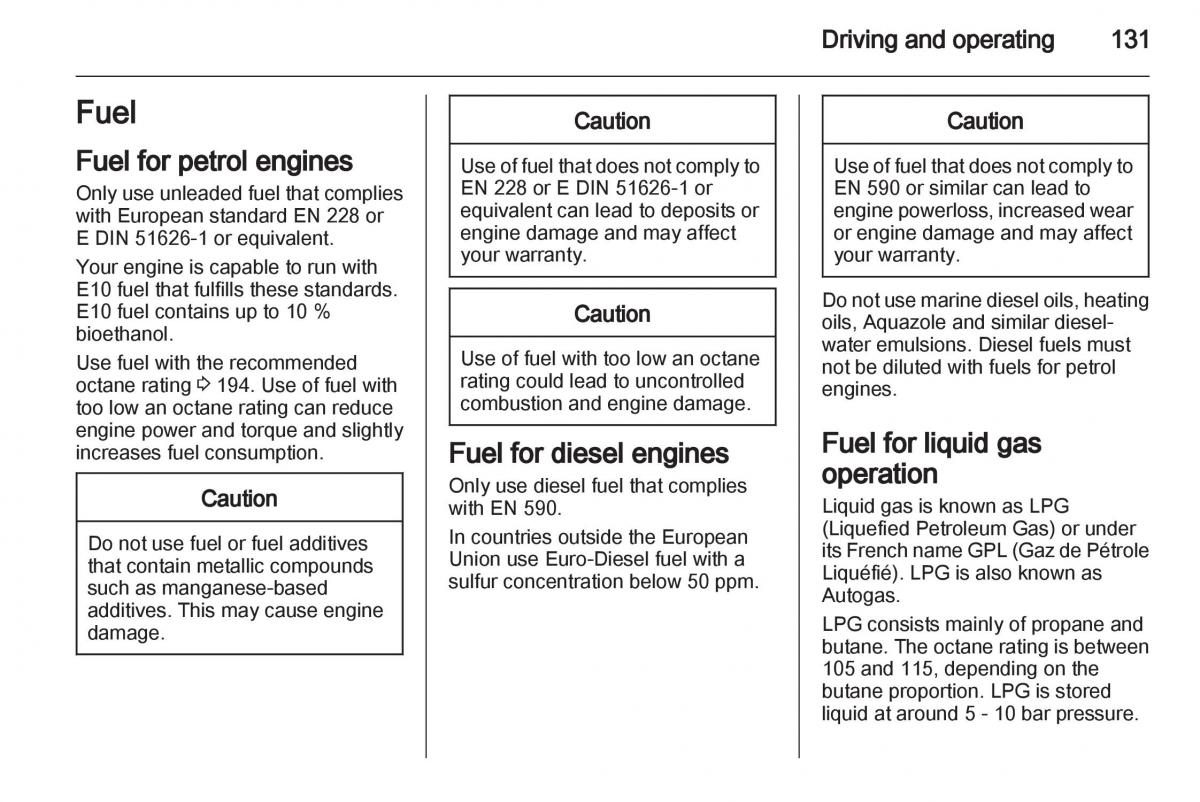 Opel Corsa D owners manual / page 133