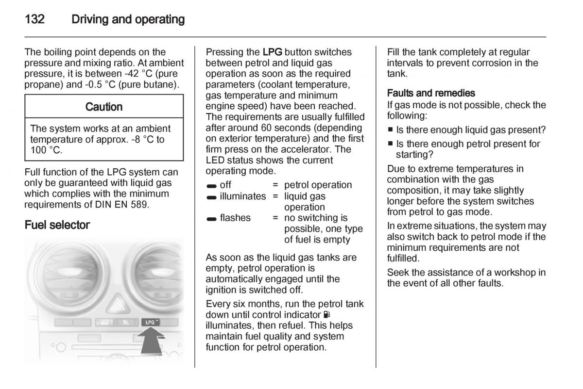 Opel Corsa D owners manual / page 134