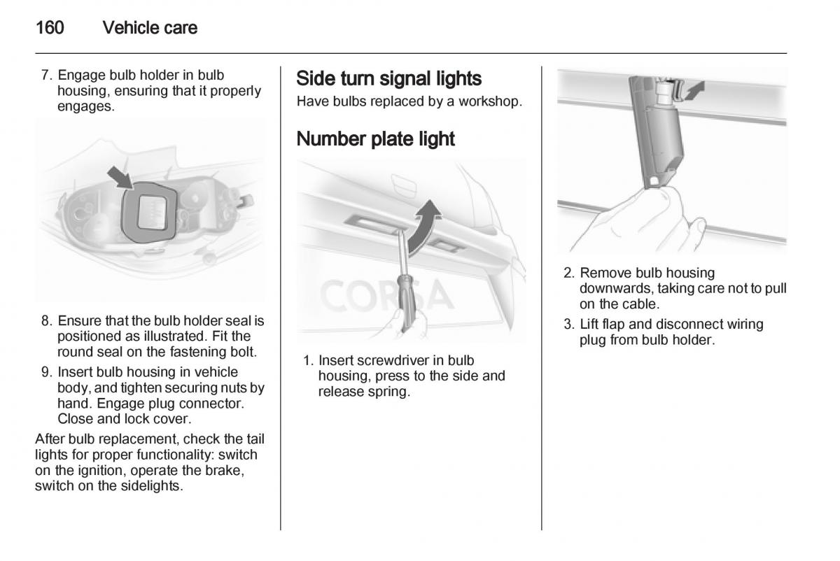 Opel Corsa D owners manual / page 162