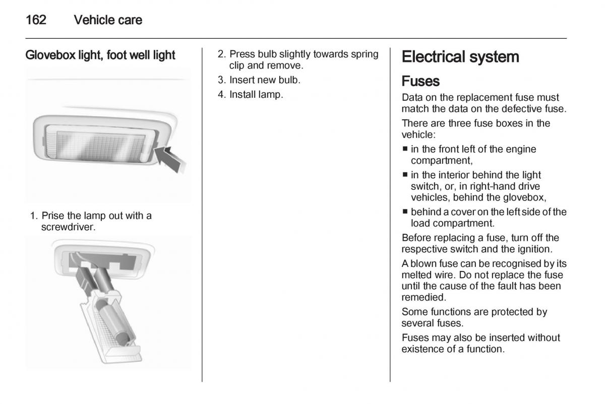 Opel Corsa D owners manual / page 164