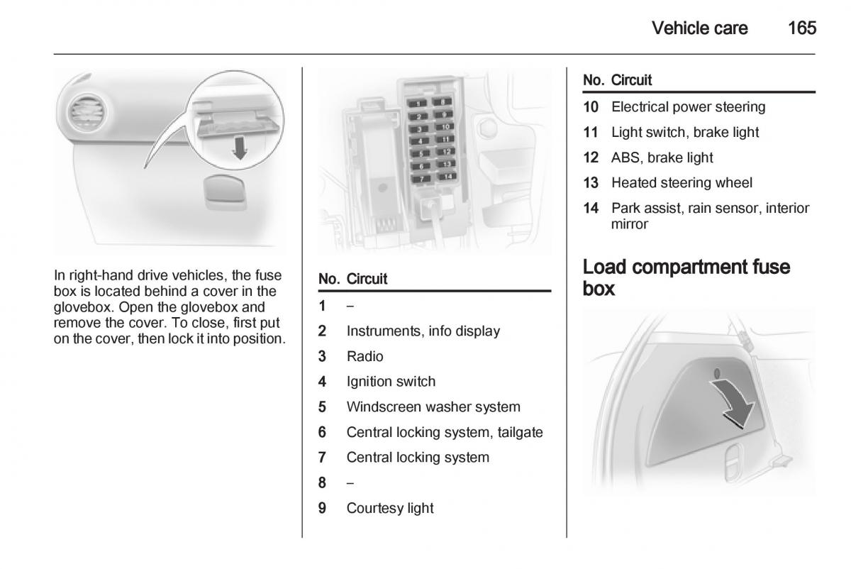 Opel Corsa D owners manual / page 167