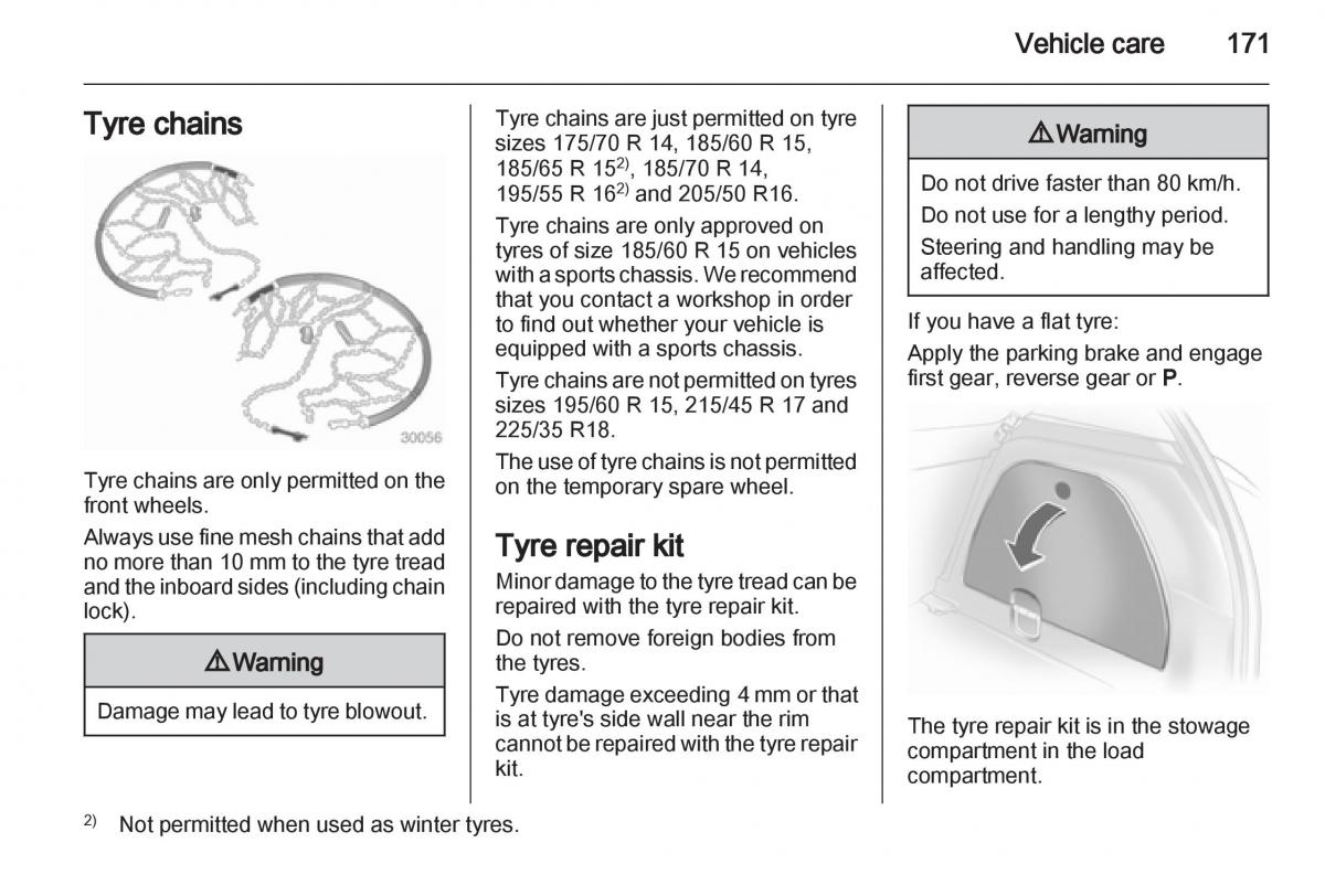 Opel Corsa D owners manual / page 173