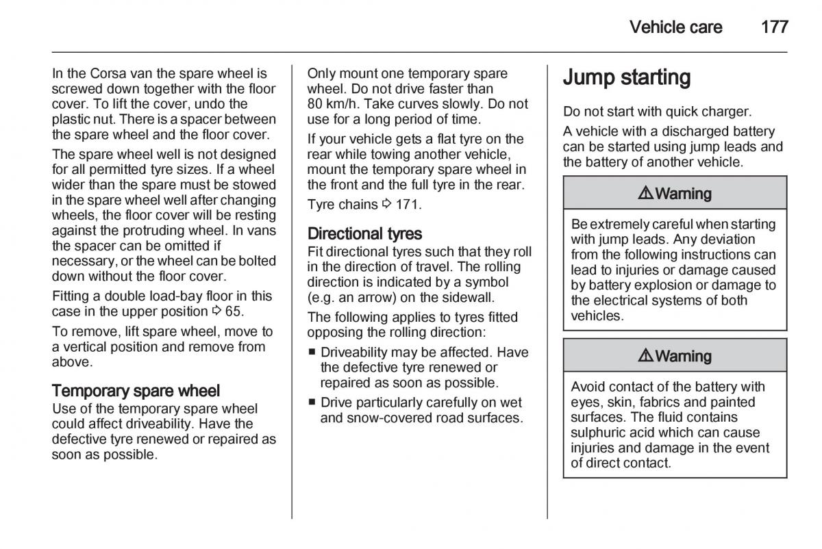 Opel Corsa D owners manual / page 179