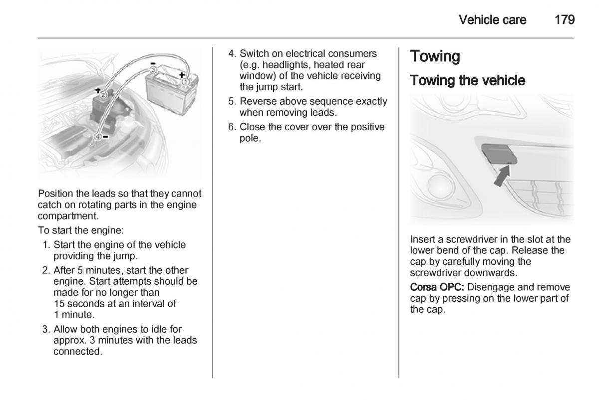 Opel Corsa D owners manual / page 181